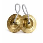 AOKO Manjira Brass look Hand Cymbals, Traditional Indian Musical Instrument, 3 Inch, Natural Gold (Pack of 1) - Image 5