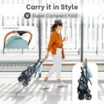 R for Rabbit Poppins Joy Stylish Baby Stroller | Pram for Kids with Reversible Handle | New Born Babies Stroller for 0 to 3 Years Boy and Girl (Green Black) - Image 3