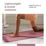 Lifelong Yoga Mat For Men & Women | 8mm Thick TPE Cushioning | Non-Toxic & Sweat-Resistant | Lightweight & Portable With Carry Bag | Home & Studio Workout Mat | Made in India (Maroon) - Image 7