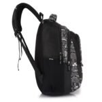 Half Moon Wild Class 5-12 School Bag for Boys Girls Man Woman | Laptop Bagpack Back pack for Men Women | 3 Zips Stylish And Trendy College Bags for Students (Aztec Print) (Black and Grey) - Image 7