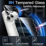 JETech 5 in 1 Case for iPhone 17 Pro Max, Anti-Yellowing, Clear - Image 5