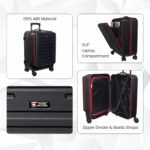 Swiss Military PRIMUSPLUS Laptop Trolley Bag 55cm Cabin Suitcase, Lightweight ABS, 15.6” Laptop Slot, 360° Wheels, Push-button Telescopic handle, enhanced security, Business Travel Luggage (52L) Black - Image 5