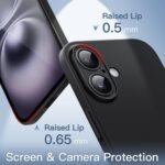JETech Ultra Slim Case for iPhone 16, Black - Image 4