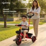 Lifelong Trike Cycle for Kids 2-5 Years - Baby Bicycle for Boys & Girls with 3 EVA Wheels, Basket & Parental Control - 30 kg Capacity (Red & Black) - Image 5