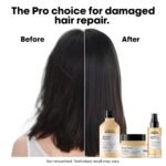 L'Oréal Professionnel Absolut Repair Mask for Dry & Damaged Hair | Reduces surface damage by 77% | 7X Shinier hair | Professional hair mask with Protein & Omega-9, For all hair types | 250 ml - Image 2