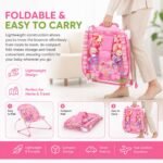 Safe-O-Kid® Harmony Baby Bouncer with 1 Year Warranty Multi-Position Reclining Bouncer with Calming Music, Vibrations, Safety Harness and Musical Toy- Pink - Image 4