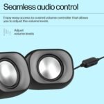 HP DHS-2111 Wired Speaker, 2-Channel Surround Sound, 3.5mm aux connectivity, PC and Phone Compatible, Easy Volume Controls, 1-Year Warranty, 0.27 kg, Black, 8C575AA - Image 6