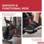 Lifelong Air Bike Exercise Cycle for Home Gym, Dual Action Stationary Cardio Bike with Adjustable Cushioned Seat, Moving Handles, Anti-Skid Pedals, and Max User Weight 125 kg - Black - Image 4