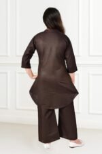 Sevgi Girl's Cotton Kurta Pant Set, with Floral Print, 3/4 Sleeve V-Neck - Image 2