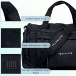 TRAVALATE 45L Ultra-Light Travel Duffle Luggage Bag Organizer - Black - Image 3