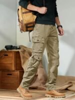 Leriya Fashion Men’s Cargo Pants | Multi Pocket Cotton Cargo Joggers for Men | Loose Fit Stylish Pant with Pockets | Casual Baggy Trousers & Streetwear Lower - Image 3