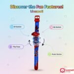 Super Hero Watch for Kids 3D Led Glowing Light with Music Tune and Protective Superhero Face Cover Birthday Gift Children Watch for Boys Student Digital Kids for School 3-12 Years Old Age - Image 4