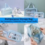 PVC Makeup Bag Travel Toiletries Organizer Cosmetic Bags Wash Bag Pouch for Travel Kit Toiletry Bag Portable Organizer Case Carry Pouch for Women Bathroom Set of 3 (Multi-Colors) - Image 3