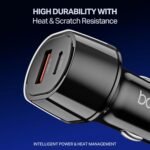 boAt 55W Car Charger with Dual Port USB-A and USB-C; Supports QC, PD & PPS Advanced Charging Protocols | 12-Layer Smart IC Protection | Compact, Lightweight, Heat & Scratch Resistant (Carbon Black) - Image 4
