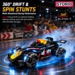Storio RC 4x4 Formula F1 Drift Smoke Car 1:14 Scale | Hand Gesture Sensor & Remote Control | 2.4GHz High Speed Racing Car with 360° Spin, Lights, Music & Smoke | Toy for Boys & Girls 4+ - Image 4