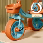 Lifelong Trike Cycle for Kids 2-5 Years - Tricycle for Boys & Girls - Bicycle with 3 EVA Wheels, Bell & Toy Basket - 30 kg Capacity (Green & Tan) - Image 4