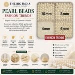 120gm,1200 Quantity Pearl Plastic Beads Set of 4 for Jewellery Making kit Art and Crafts Materials etc, 4mm-800Pcs,6mm-250Pcs,8mm-100Pcs,10mm-50Pcs Craft Supplies - Image 2