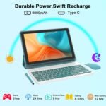 CUPEISI YQ10S MAX Android 13 10 Inch Tablet, 12GB RAM + 128GB ROM / 1TB Expandable, 2-In-1 Tablet With Keyboard, 2.0GHz Quad-Core CPU HD Screen, Google Certified 5G WiFi 6 BT, Blue - Image 6
