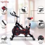 Lifelong Fit Pro Spin Fitness Bike | 6 kg Flywheel | Adjustable Resistance | LCD Monitor & Heart Rate Sensor | Indoor Cycling & Home Workout | Supports Up to 120 kg User Weight - Image 2