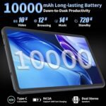 Android 13 Tablet with Keyboard - 12GB+128GB, 1TB Expandable, 2-in-1 with 10-inch Display, Case, Mouse, Stylus, 8000mAh Battery, 2.4G/5G WiFi, GPS, Certified - Silver - Image 7