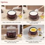 Lifelong Automatic Yogurt & Curd Maker Machine for Home | Auto Temperature Regulation | Electric Probiotic Yogurt Maker for Kitchen (1 L) | Thick Creamy Probiotic Curd |304 Stainless Steel Container - Image 5