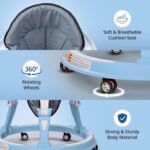 LuvLap 360° Joy Baby Walkers for 9+ Months | 3 Level Height Adjustment Walker with Switchable Food & Musical Toy Tray/Advanced Baby Activity Walker for Kids, Walker for Boys & Girls, Blue - Image 4