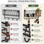 CentraLit Stylish Metal Key Holder with Mobile Stand for Home Decor | Wall Mount Organiser with Shelf & Hooks | Modern Entryway Organizer for Keys, Mail 5 Hook Key Holder for Wall - Image 9