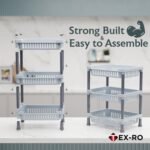 TEX-RO 3-Layer Kitchen Rack Stand | Multipurpose Rack for Storage | Vegetable Stand for Kitchen Storage Rack | Durable Kitchen Racks for Storage (Grey) - Image 6