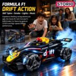 Storio RC 4x4 Formula F1 Drift Smoke Car 1:14 Scale | Hand Gesture Sensor & Remote Control | 2.4GHz High Speed Racing Car with 360° Spin, Lights, Music & Smoke | Toy for Boys & Girls 4+ - Image 2