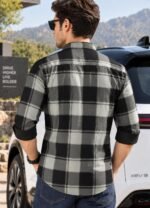 Majestic Man Stylish Slim Fit Cotton Spread Collar Checked Casual Shirt - Image 5