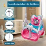 Amazon Brand - Supples Baby Swing for Kids | Non-Toxic Plastic | Indoor & Outdoor Use | Adjustable Design with Safety Belt | Age 3+ Years | Blue & Pink - Image 6