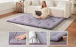 Cotton Blend Mattress Japanese Floor Mattress, Foldable Futon Sleeping Mat, Tufted Design, Foldable Roll Up Tatami 2.5" Thicken Futon (Grey, 36X72 Inches) - Image 6