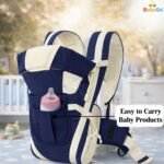 BabyGo Kids 4-in-1 Adjustable Baby Carrier Cum Kangaroo Bag | Multiple Carry Positions: Front, Back, Hip - Comfortable & Adjustable with Safety Belt and Buckle Straps (Blue) - Image 6