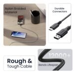Ambrane Unbreakable 60W / 3A Fast Charging 1.5m Braided Micro USB Cable for Smartphones, Tablets, Laptops & Other Micro USB Devices, 480Mbps Data Sync, Quick Charge 3.0 (RCM15, Black) - Image 4
