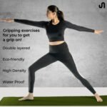 Bodyband Yoga Mat for Women and Men 4mm with Carry Strap EVA Material Extra Thick Exercise Mat for Workout Yoga Fitness Pilates and Meditation, Anti Tear Anti Slip For Home & Gym Use - Army Green - Image 4