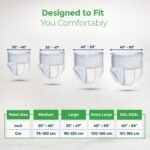 Karein Classic Adult Diaper Pant L Size, Large, Waist (90-120 cm 35'-47'), 10 Unit, Long Protection Hour, Unisex, Quick & Even Absorption, Anti-Bacterial, Leakproof, Odour Control, Wetness Indicator - Image 6