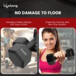 Lifelong PVC Hex Fixed Dumbbells Pack of 2 (1kg*2) Black Color for Home Gym Equipment Fitness Barbell|Gym Exercise|Home Workout, Gym | Weights for Men & Women - Image 6