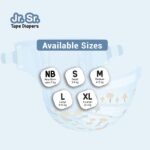 Jr. Sr. Baby Tape Style Diaper | Adjustable Fit For Babies | Newborn/Extra Small (NB/XS) Size (0-5kg), 72 Count | Pack of 1 | Upto 12 hr Absorption with Advanced Leak Protection | Soft & Comfy - Image 7