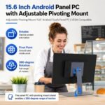 15.6" All-in-One Industrial Desktop PC Fanless, Android 12 Touchscreen Computer with Pivoting VESA Mount Rugged RK3399 Tablet, 4GB RAM 64GB ROM, 1920 x 1080 IPS, USB 3.0, Gigabit Ethernet, Type-C - Image 4