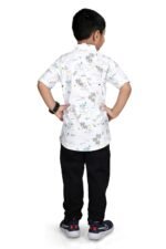 Vikita Enterprise Kid Boy's Cotton Hawaiian Tropical Printed Shirt with Spread Collar Neck Half Sleeves Button Closure Curved Length | Shirt For Kids Boys | 3652 - Image 6
