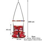 Cotton Velvet Baby Swing Foldable jhula Portable jhoola for Kids 0-3 Years Safety Belt Soft Cover (Red) - Image 3