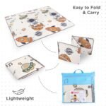 Play Nation Premium Double Sided Waterproof Play Mat for Babies 0 to 2 Years, 8mm Thickness, Newborn Learning Floor Mat, Large & Foldable Crawling Carpet, 6X5 Feet, Space, Multicolor, 1 Count - Image 4