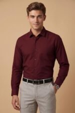Peter England Men's Everyday Solid Slim Fit Full Sleeve Formal Shirt | Cotton-Rich - Image 3