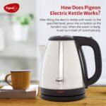 Pigeon Amaze Plus Electric Kettle 1.5 L, 1300 Watt, Stainless Steel Body with Auto Shut-off Feature Used for Boiling Water - (Silver) - Image 5