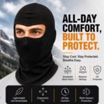 Allextreme Full Face Mask for Riders Anti-Pollution UV Sun Protection Cotton Balaclava Helmet Liner with Air Filter for Men & Women Biker Hiking Cycling Protective Bike Riding Gear (Black) - Image 2