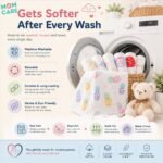 MOM CARE Muslin Cloth for New Born Baby | 6 Layer Soft Cotton | Burp Cloths, Baby Towels, Washcloth, Handkerchief & Feeding Wipe Cloth | Reusable | Pack of 5 - Image 3