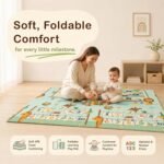 StarAndDaisy Foldable Baby Play Mat 6 x 6.5 ft, 16MM Thick XPE Foam Playmat, Reversible 2-in-1 Design, Lightweight Cushioned Floor Mat for Crawling, Playing & Learning - Image 3