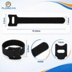 FLORICAN Cable Organiser, Cord Management System for PC, TV, Home Theater, Speaker & Cables, Reusable Cable Organizer for Desk, WFH Accessories, Reusable Cable Ties Strap (10 Pcs) - Image 2