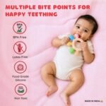 Tekme Silicone Ring Teether for Babies 3-12 Months | Made in India Baby Teething Toys | BPA Free Food Grade Silicone Teether | Sensory Chew Toy with Multiple Textures & Easy Grip Design (Pack of 1) - Image 4