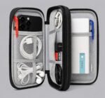 SaleOn 8.3X5 Inch Portable Storage Organizer for USB Cable, Earphone, Power Bank,Charger, Hard Disk & Digital Gadgets, with Mesh Pockets Size 21X12Cm Inside's Material and Color May Vary, Black - Image 5